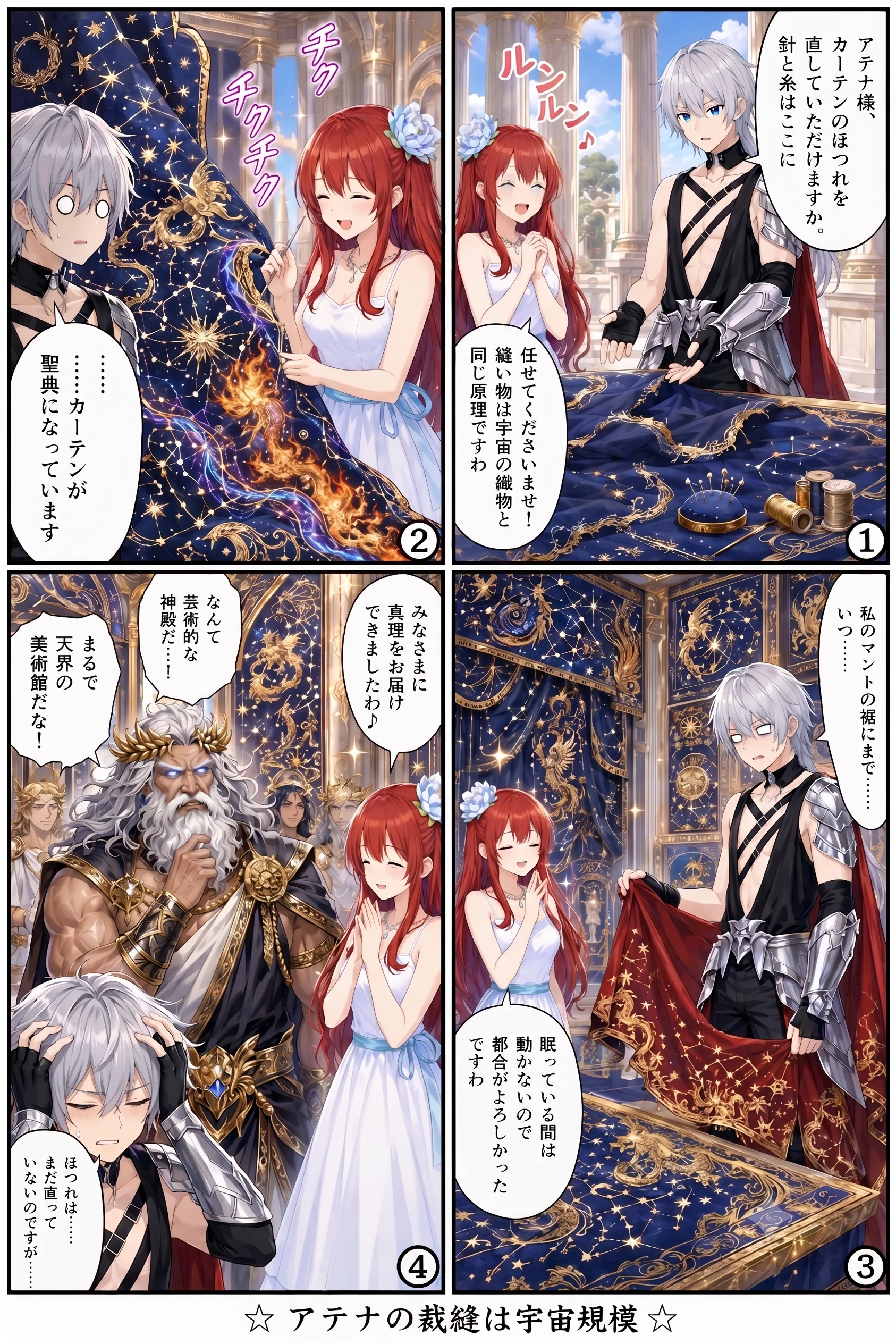 アテナ様と縫い物