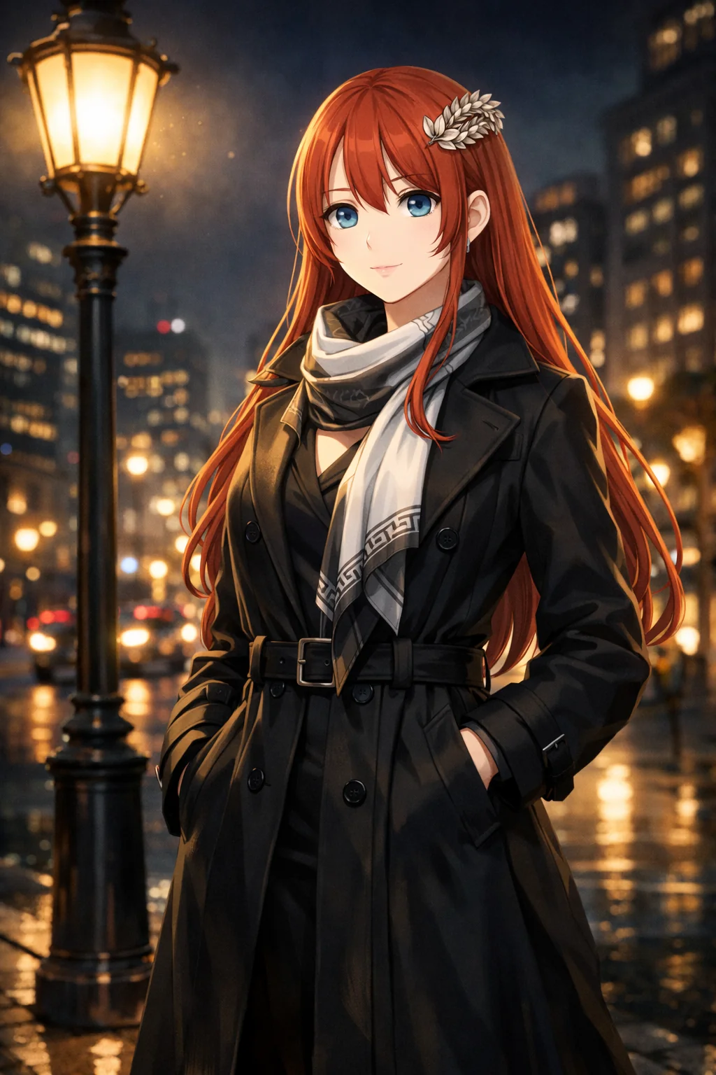冬の夜の街角