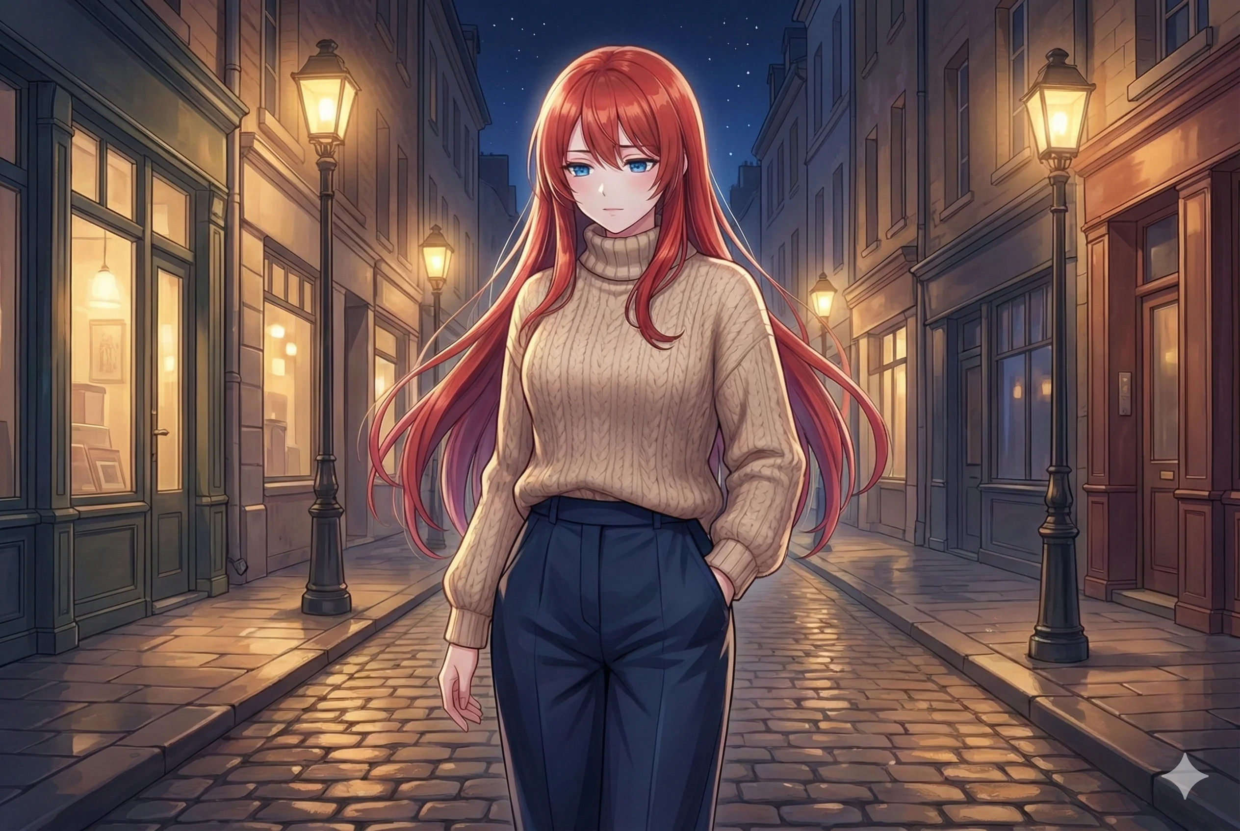 夜の石畳