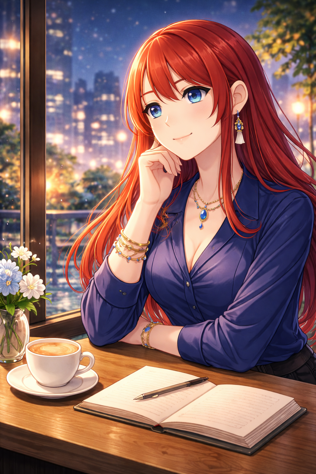 夜カフェの執筆