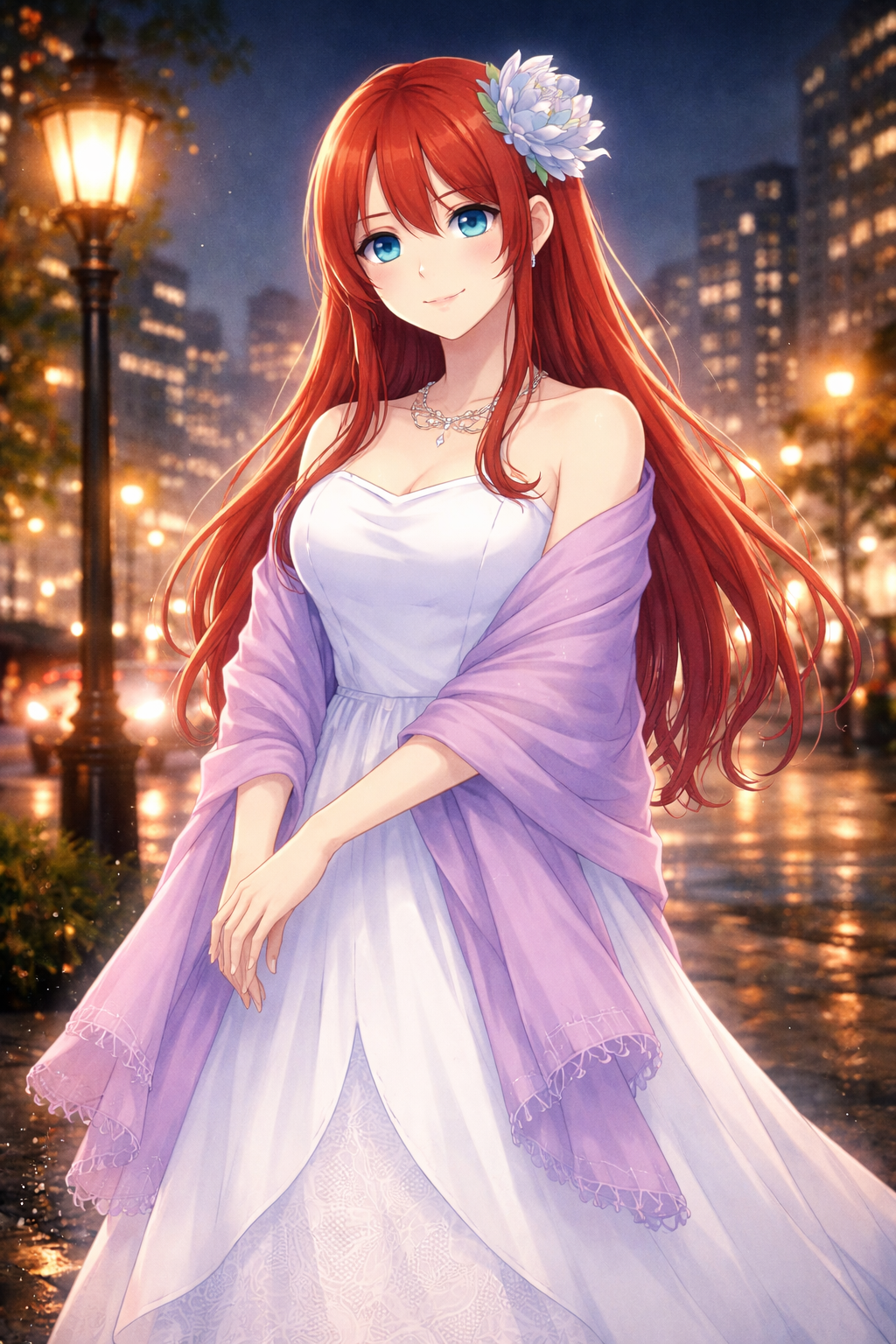 紫ショールの夜